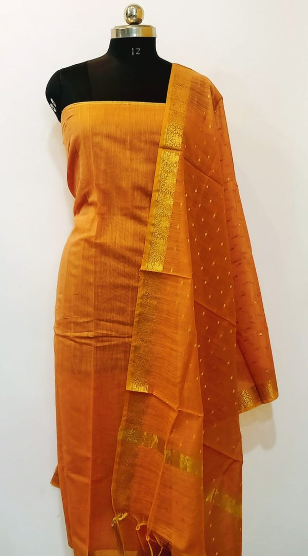 2 pc Mercerised Chanderi Silk Salwar Suit - Leheriya