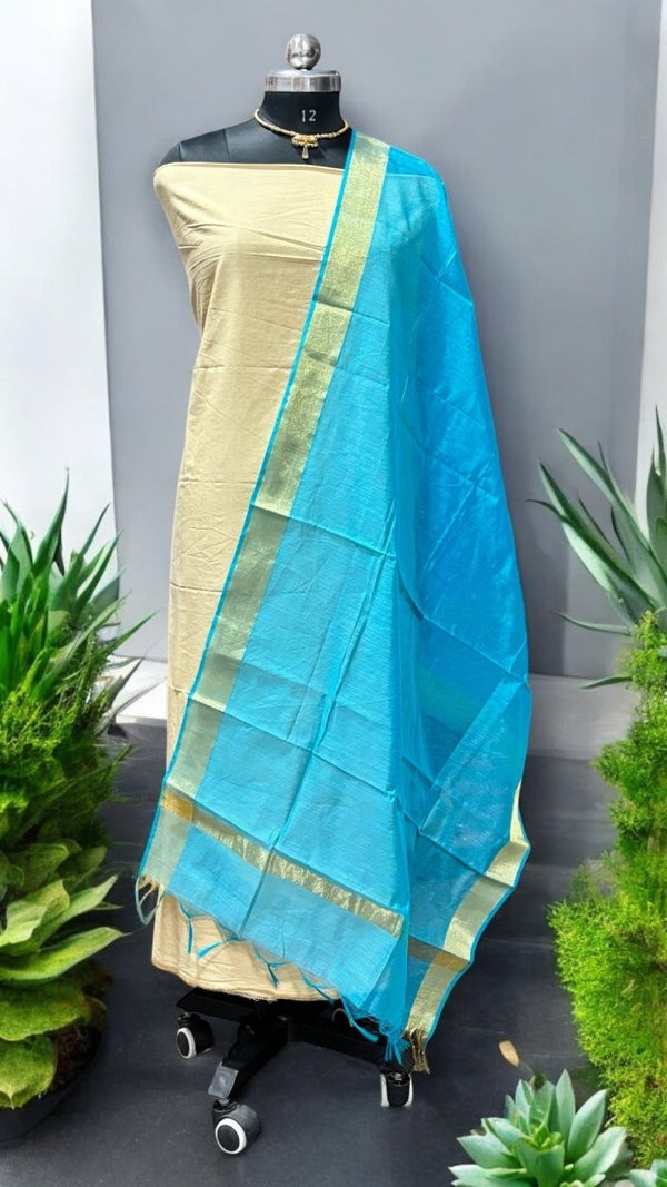 2 pc Mercerised Silk Salwar Suit - Leheriya