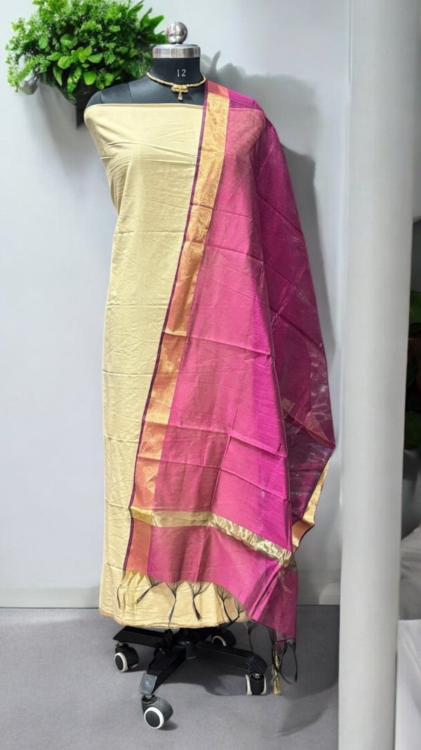 2 pc Mercerised Silk Salwar Suit - Leheriya