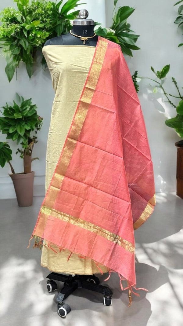 2 pc Mercerised Silk Salwar Suit - Leheriya