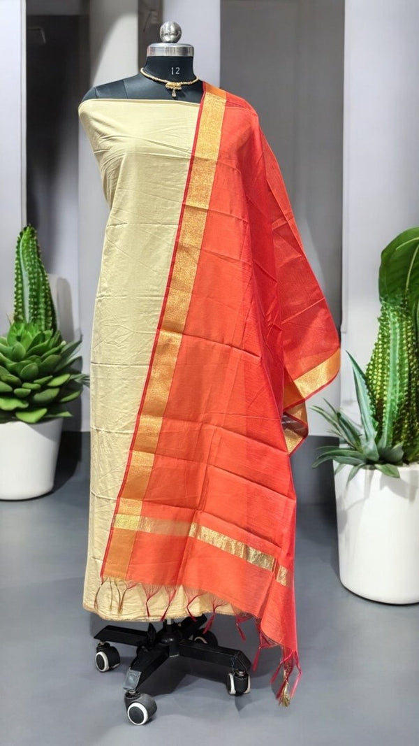 2 pc Mercerised Silk Salwar Suit - Leheriya