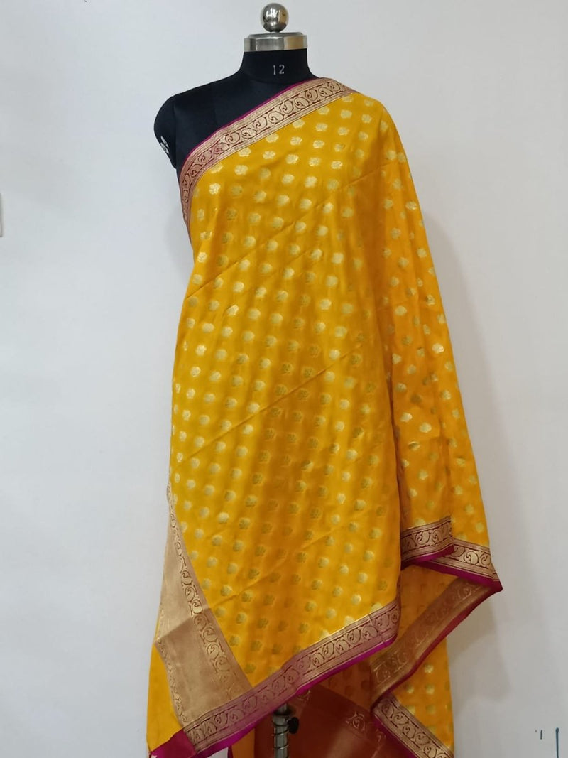 2.5 m Heavy Banarasi Brocade Silk Dupatta - Leheriya