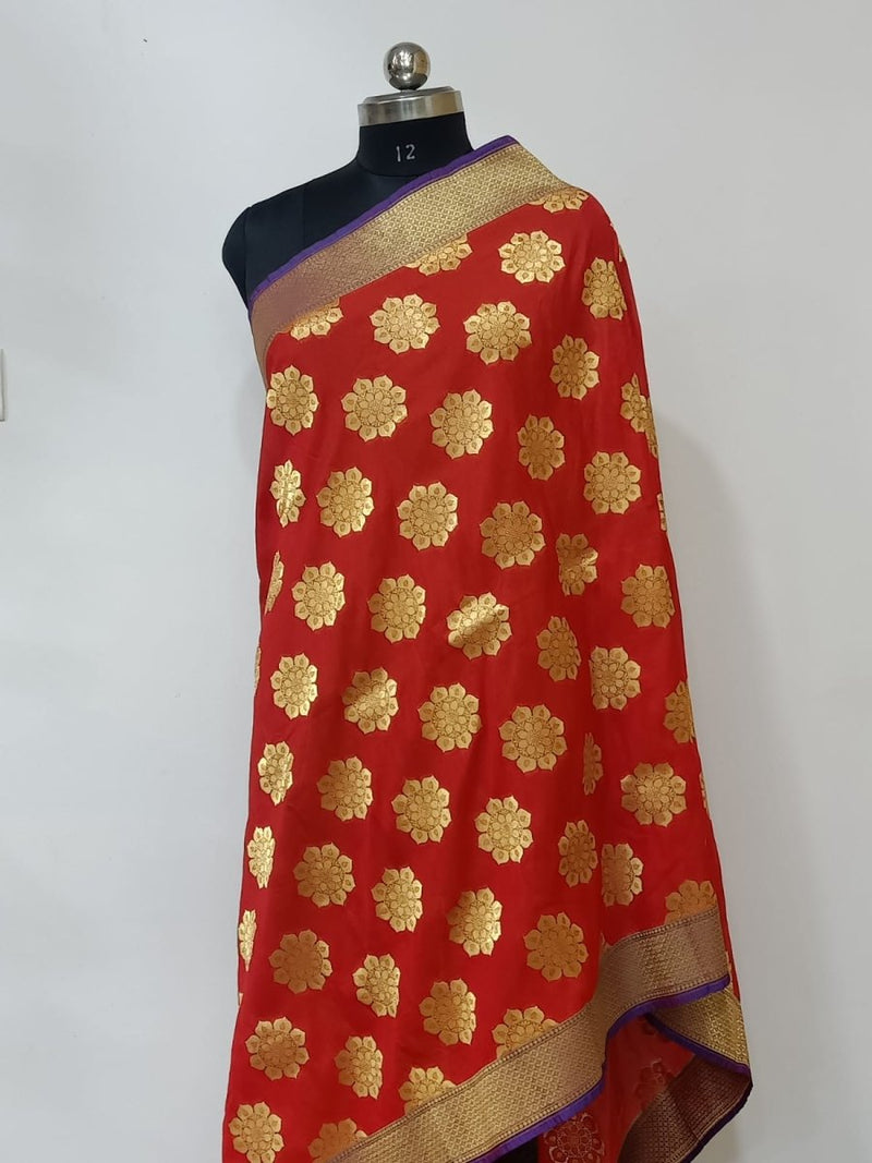 2.5 m Heavy Banarasi Brocade Silk Dupatta - Leheriya