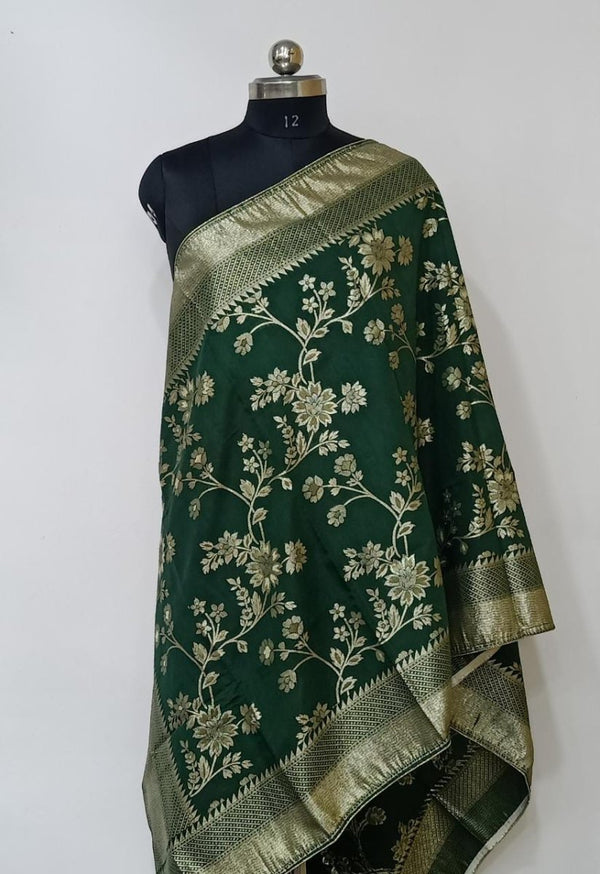 2.5 m Heavy Banarasi Brocade Silk Dupatta - Leheriya