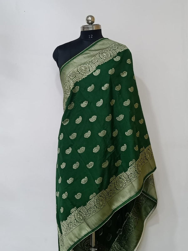 2.5 m Heavy Banarasi Brocade Silk Dupatta - Leheriya