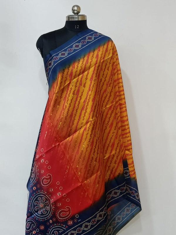 2.5 m Printed Patola Silk Dupatta - Leheriya