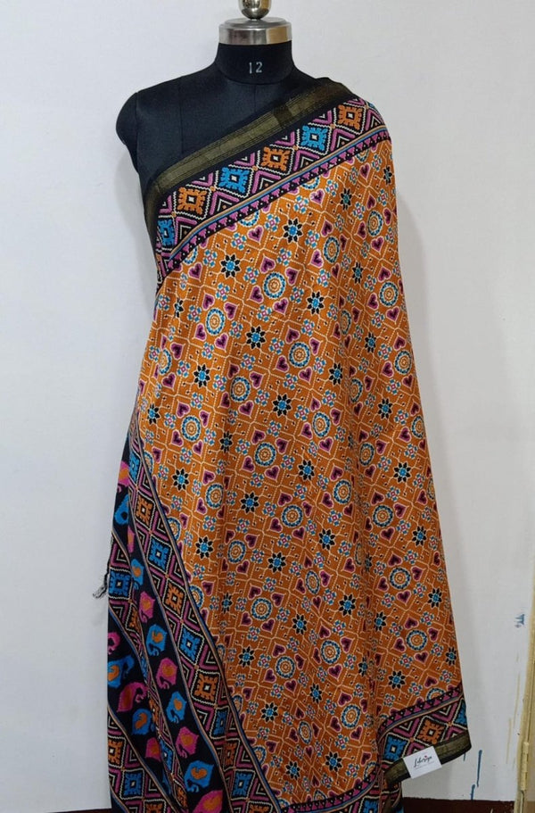 2.5 m Printed Patola Silk Dupatta - Leheriya