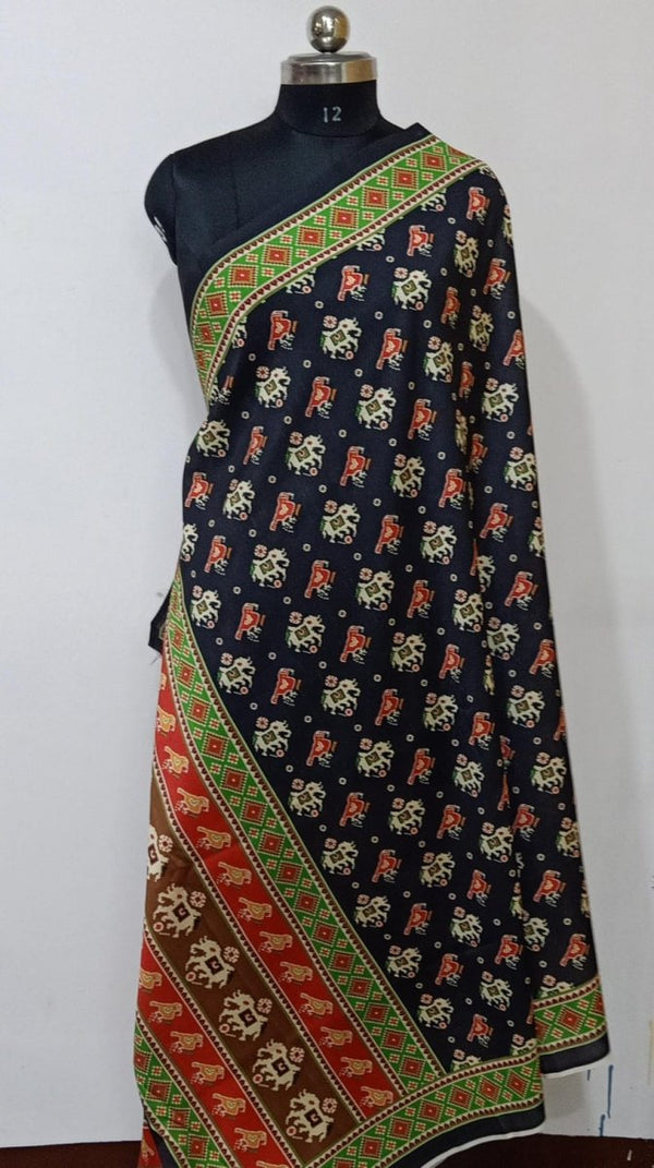 2.5 m Printed Patola Silk Dupatta - Leheriya