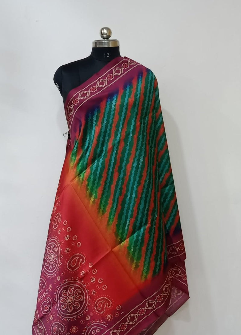 2.5 m Printed Patola Silk Dupatta - Leheriya