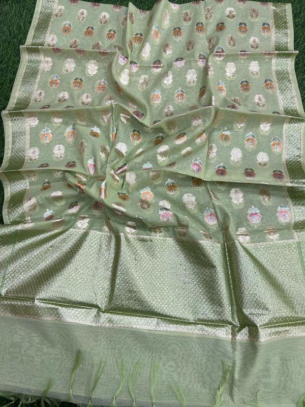 2.5 m Pure Banarasi Lorex Dupatta - Leheriya