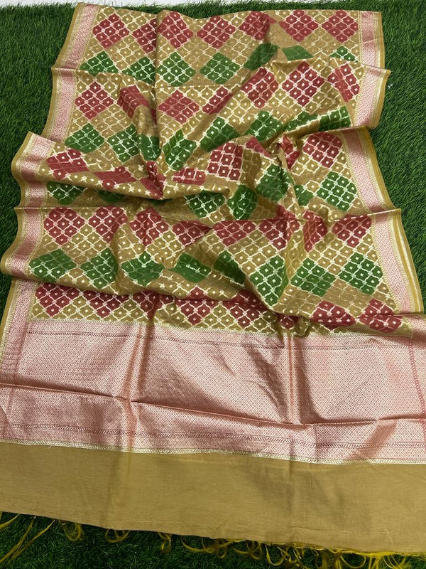 2.5 m Pure Banarasi Lorex Dupatta - Leheriya