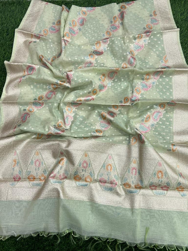 2.5 m Pure Banarasi Lorex Dupatta - Leheriya