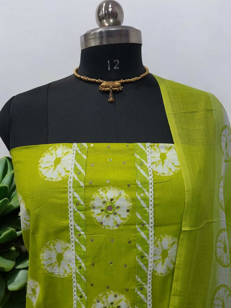 Bagru Hand Block Print Pure Cotton Suit With Cotton Dupatta - Leheriya