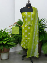 Bagru Hand Block Print Pure Cotton Suit With Cotton Dupatta - Leheriya