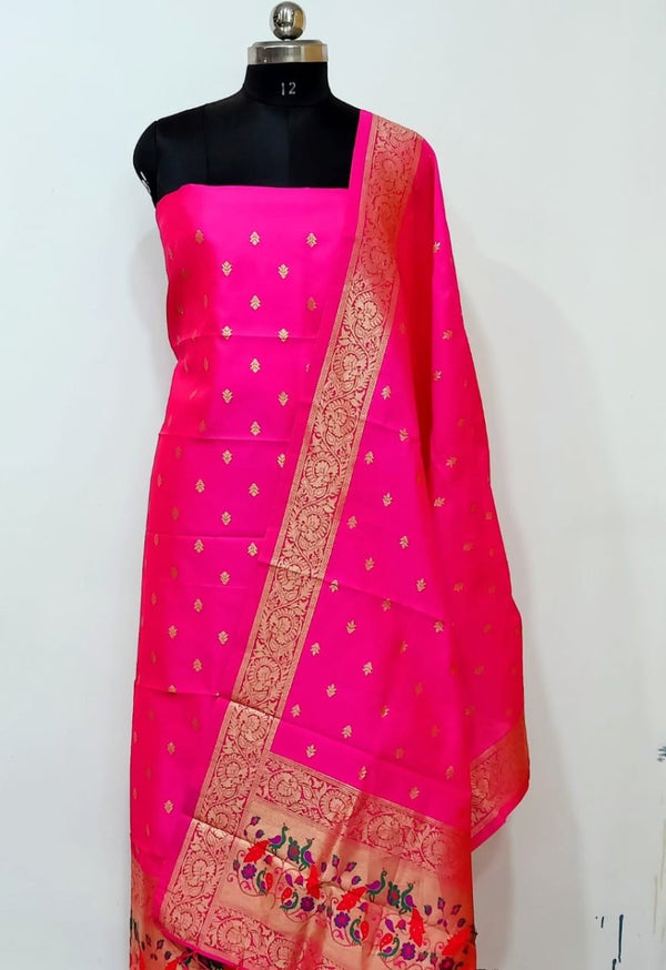 Banarasi 2 pc Paithani Salwar Suit - Leheriya