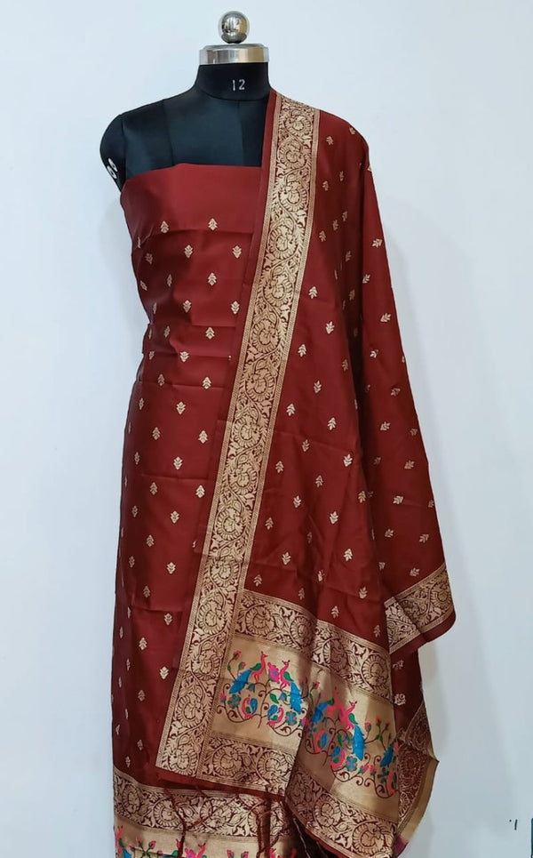 Banarasi 2 pc Paithani Salwar Suit - Leheriya