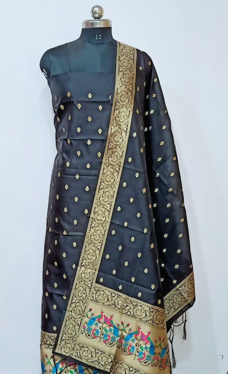 Banarasi 2 pc Paithani Salwar Suit - Leheriya