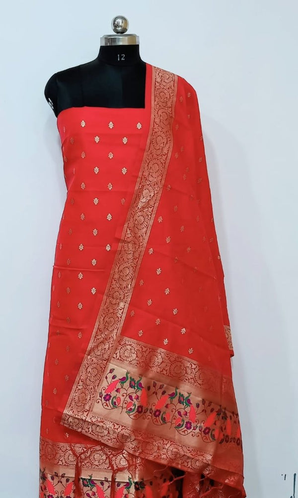 Banarasi 2 pc Paithani Salwar Suit - Leheriya