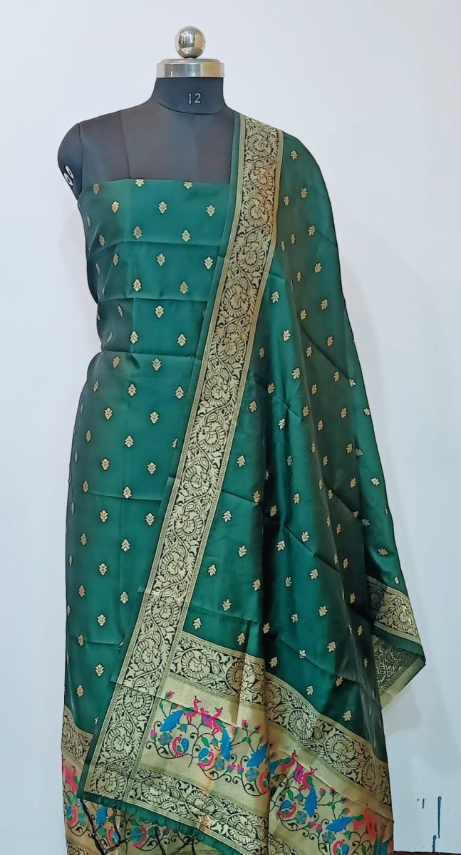 Banarasi 2 pc Paithani Salwar Suit - Leheriya