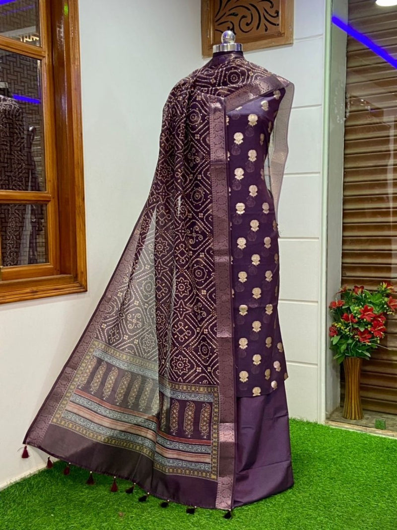 Banarasi 3pc Salwar Suit - Leheriya