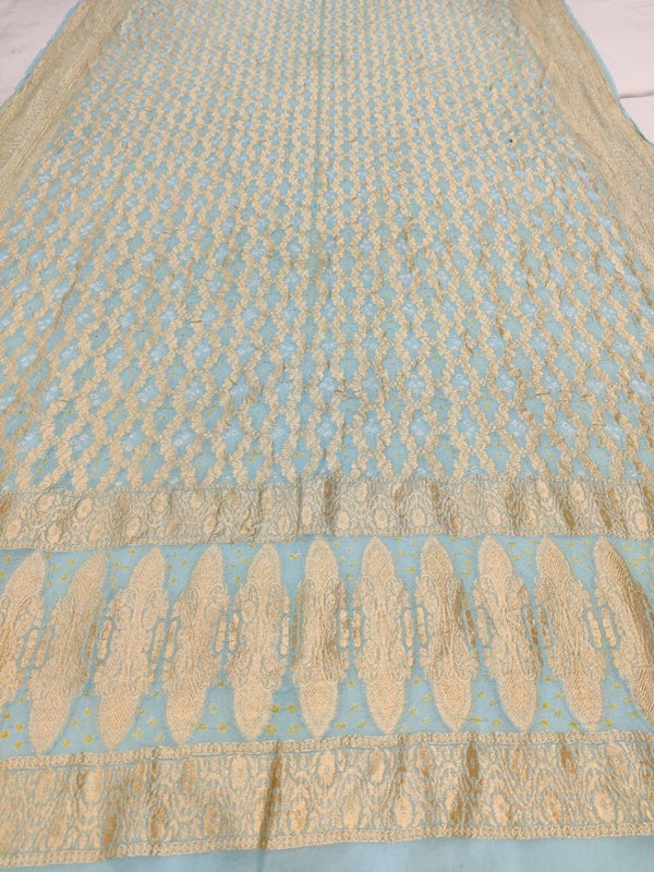 Banarasi Bandhani Pure Georgette Neemzari Gharchola Dupatta - Leheriya