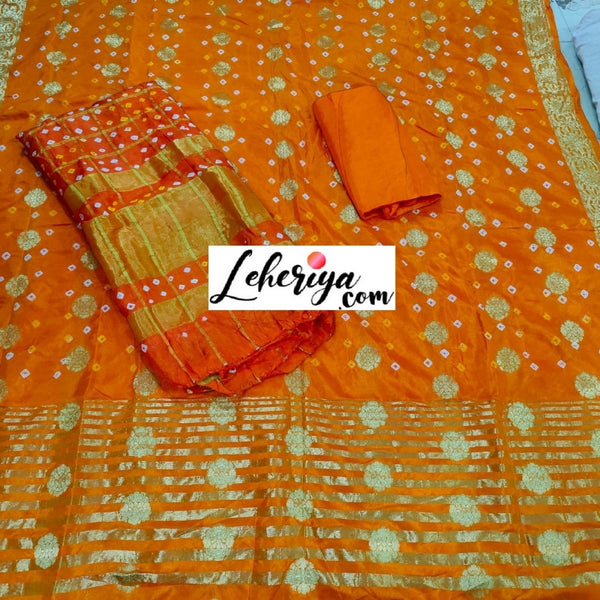 Banarasi Bandhej Gharchola Salwar Suits - Leheriya