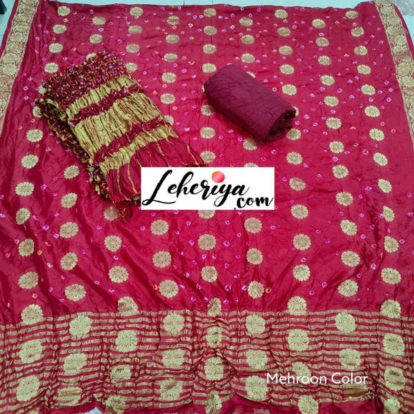 Banarasi Bandhej Gharchola Salwar Suits - Leheriya