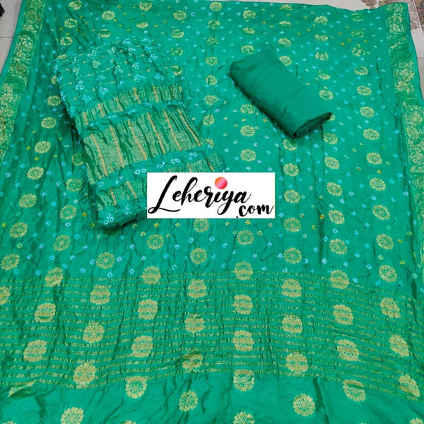 Banarasi Bandhej Gharchola Salwar Suits - Leheriya