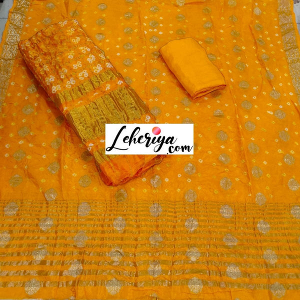 Banarasi Bandhej Gharchola Salwar Suits - Leheriya