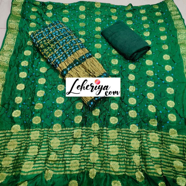 Banarasi Bandhej Gharchola Salwar Suits - Leheriya