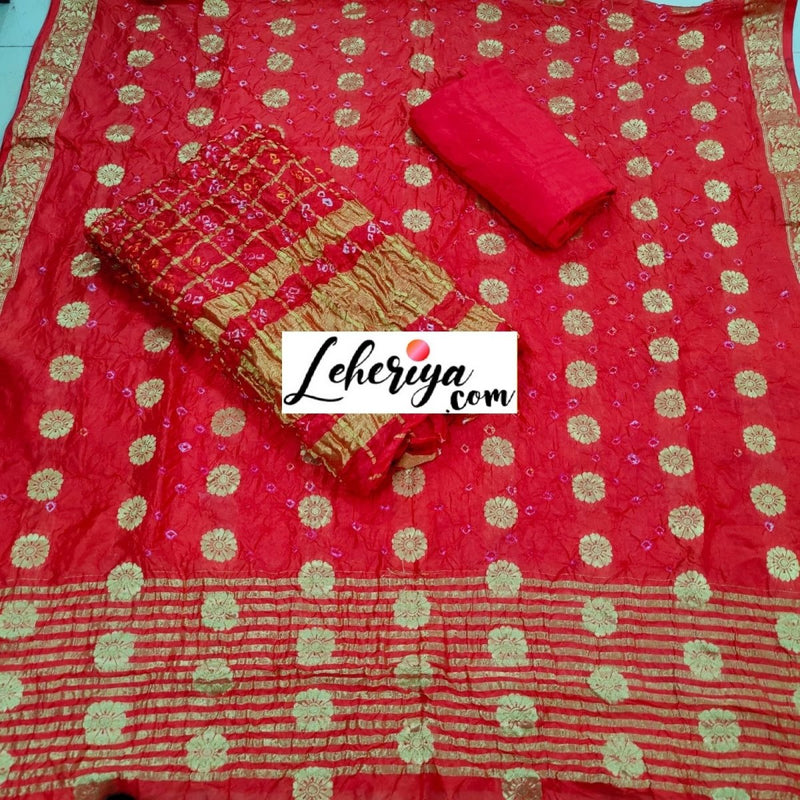 Banarasi Bandhej Gharchola Salwar Suits - Leheriya