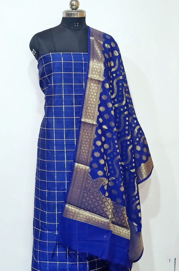 Banarasi Chanderi Salwar Suit - Leheriya