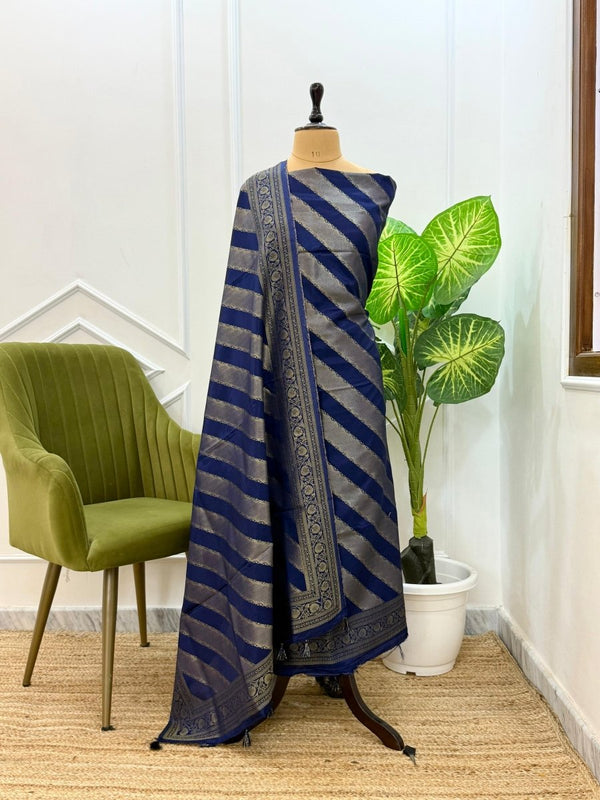 Banarasi Dola Silk Jacquard Aada Pattern Salwar Suit - Leheriya