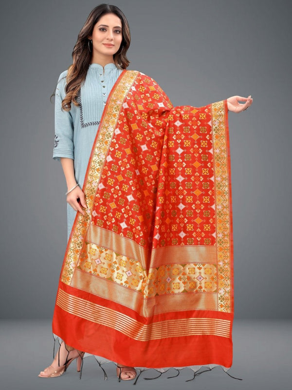 Banarasi Jacquard Weaving Patola Silk Dupatta - Leheriya