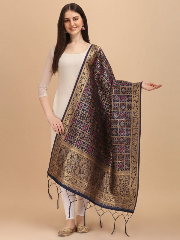 Banarasi Jacquard Weaving Patola Silk Dupatta - Leheriya