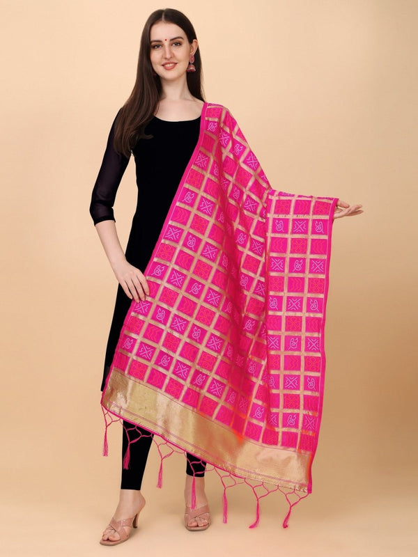 Banarasi Jacquard Weaving Patola Silk Dupatta - Leheriya