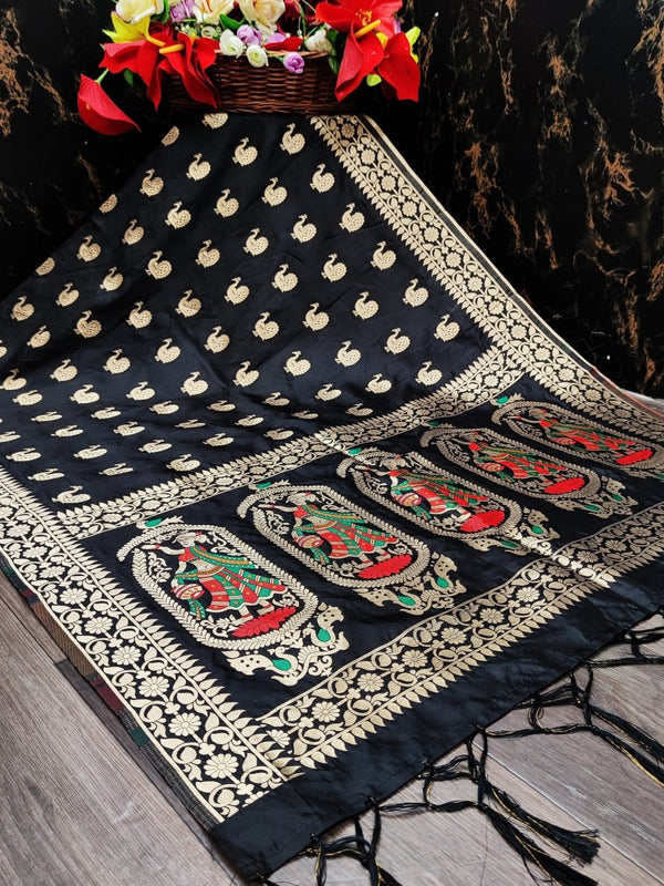 Banarasi Jacquard Weaving Patola Silk Dupatta - Leheriya