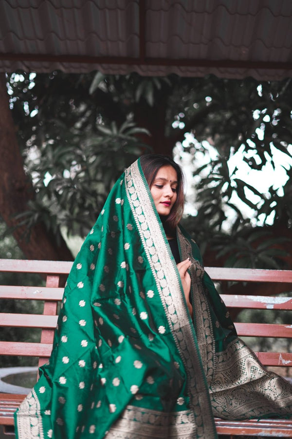 Banarasi Jacquard Weaving Patola Silk Dupatta - Leheriya