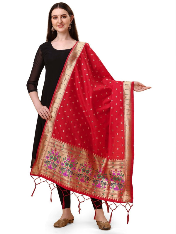 Banarasi Jacquard Weaving Patola Silk Dupatta - Leheriya