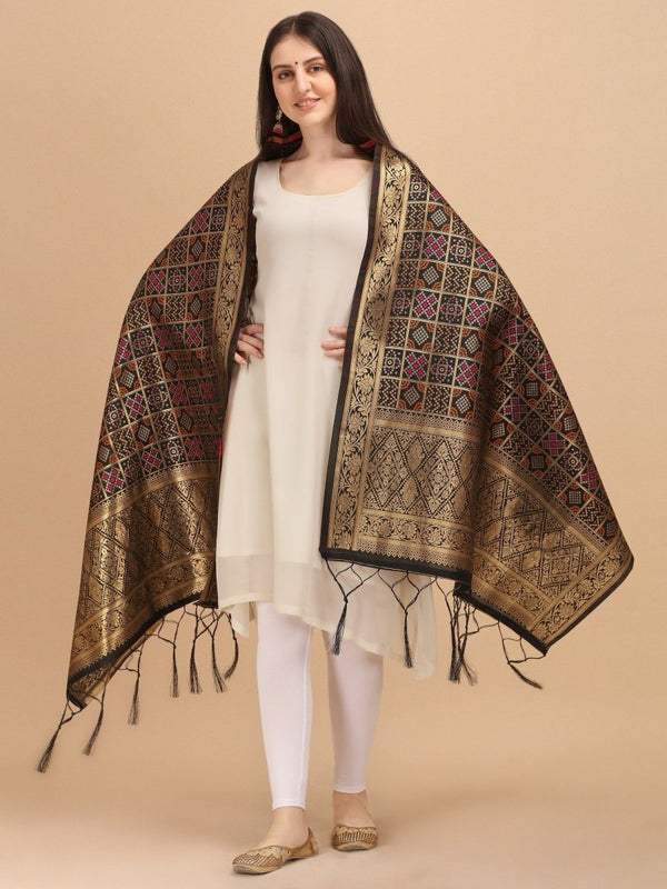 Banarasi Jacquard Weaving Patola Silk Dupatta - Leheriya