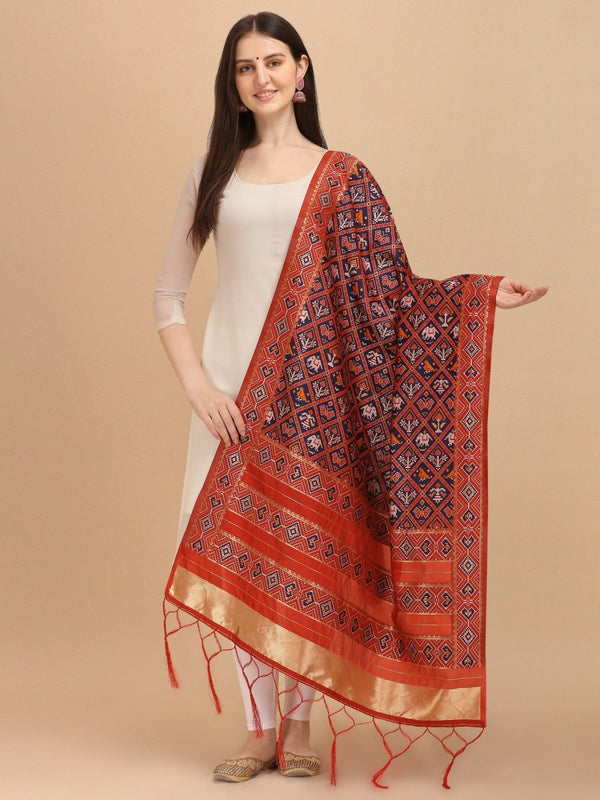 Banarasi Jacquard Weaving Patola Silk Dupatta - Leheriya