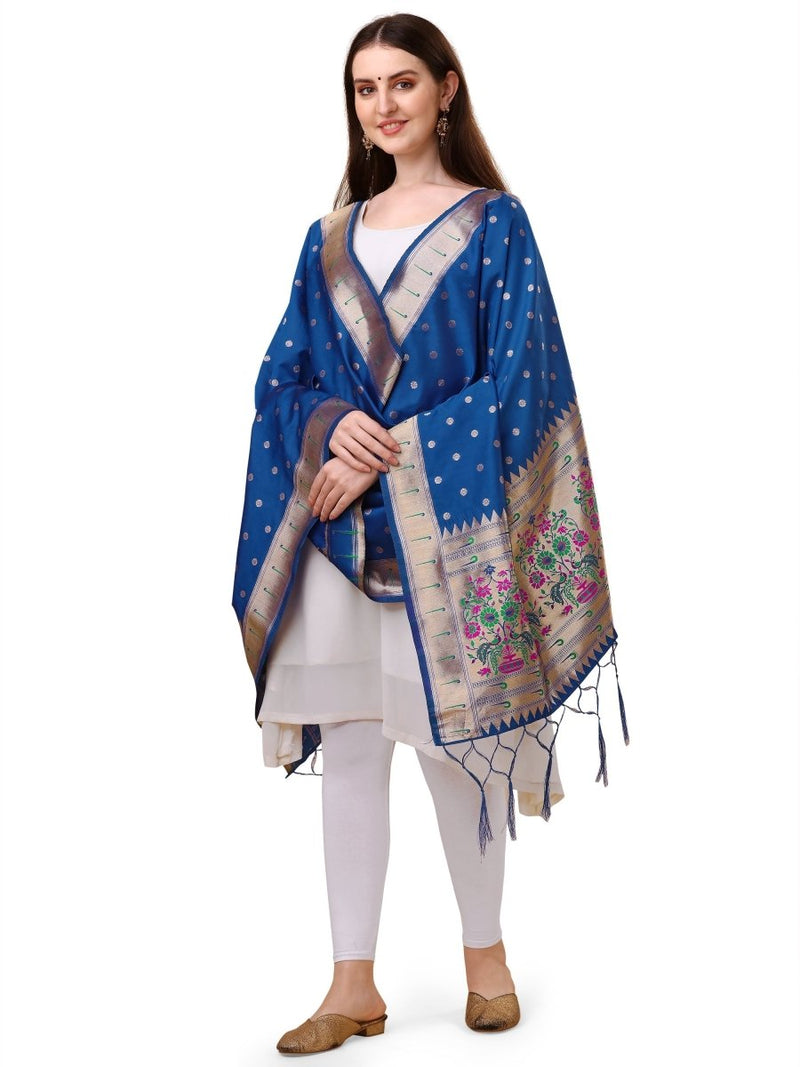 Banarasi Jacquard Weaving Patola Silk Dupatta - Leheriya