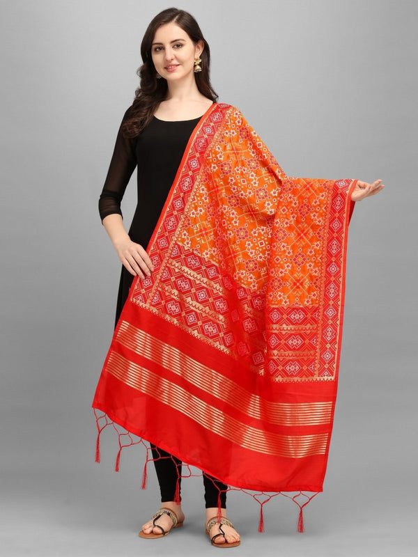 Banarasi Jacquard Weaving Patola Silk Dupatta - Leheriya