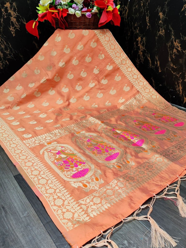 Banarasi Jacquard Weaving Patola Silk Dupatta - Leheriya