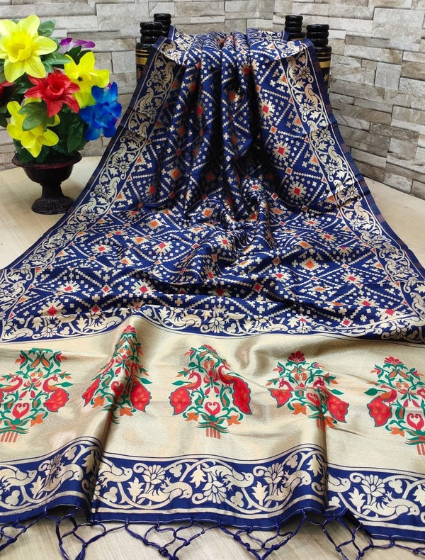 Banarasi Jacquard Weaving Patola Silk Dupatta - Leheriya