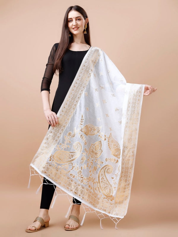 Banarasi Jacquard Weaving Patola Silk Dupatta - Leheriya