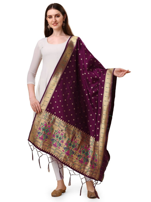 Banarasi Jacquard Weaving Patola Silk Dupatta - Leheriya