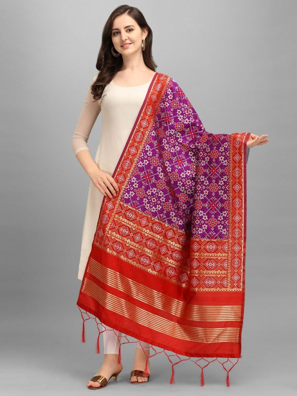 Banarasi Jacquard Weaving Patola Silk Dupatta - Leheriya