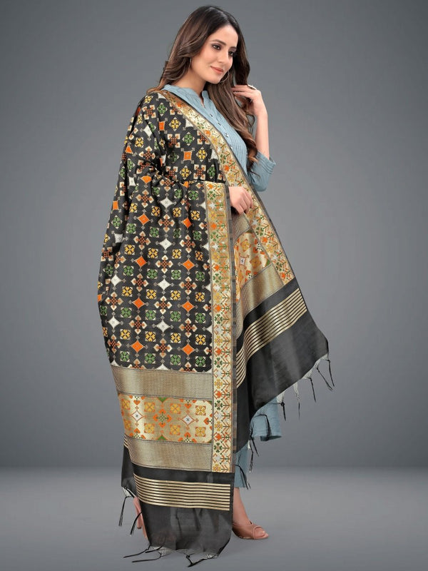 Banarasi Jacquard Weaving Patola Silk Dupatta - Leheriya