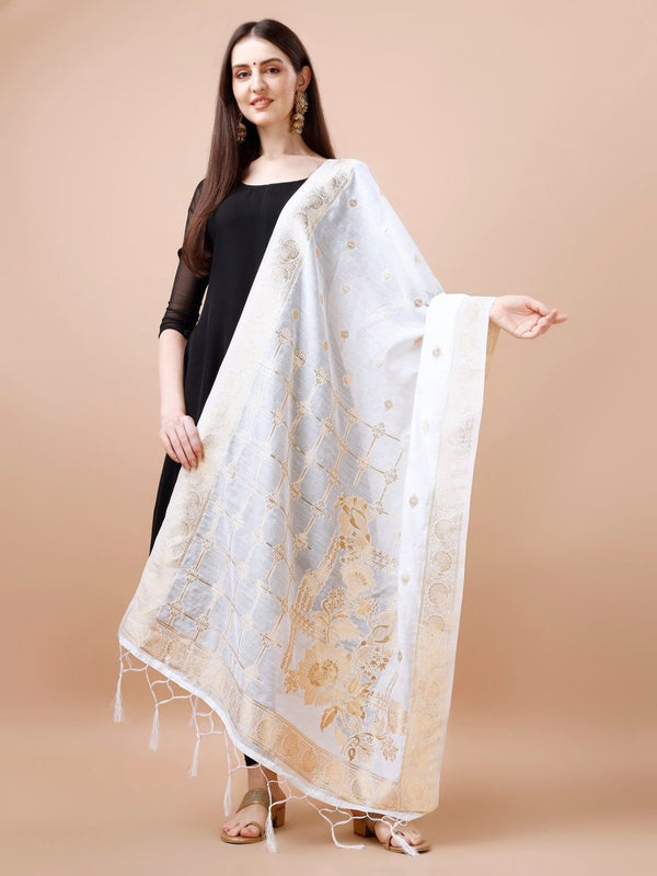 Banarasi Jacquard Weaving Patola Silk Dupatta - Leheriya